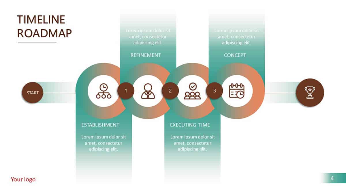 The Project Steps Timeline Roadmap Slide included in template pack