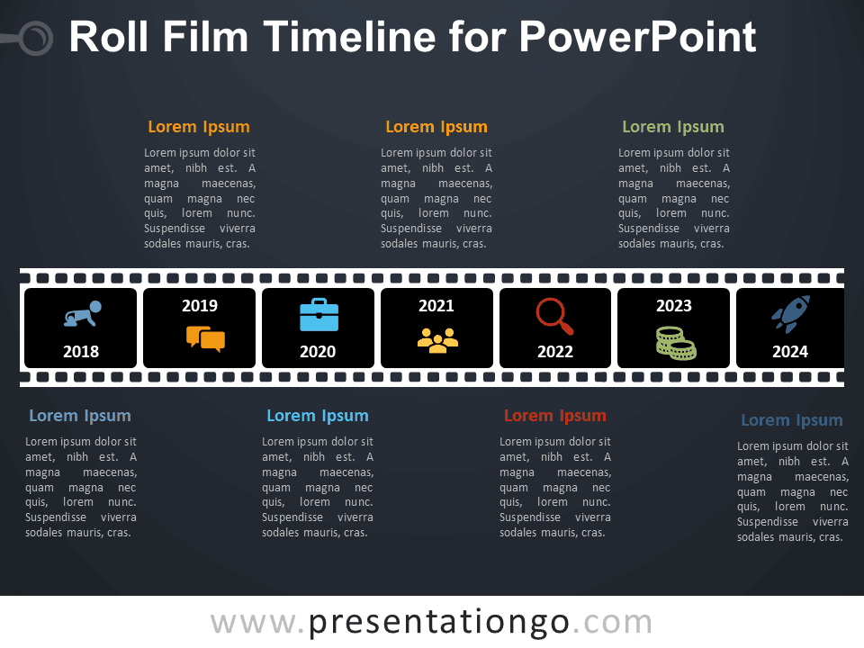 Roll Film Timeline for PowerPoint from PresentationGo