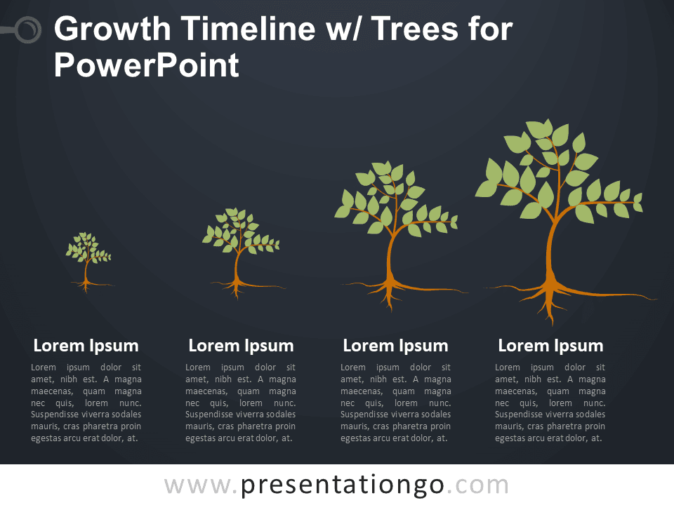 Growth Timeline Trees PowerPoint Template from PresentationGo