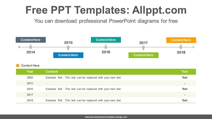 Simple Table Timeline PowerPoint Diagram Template from AllPPT