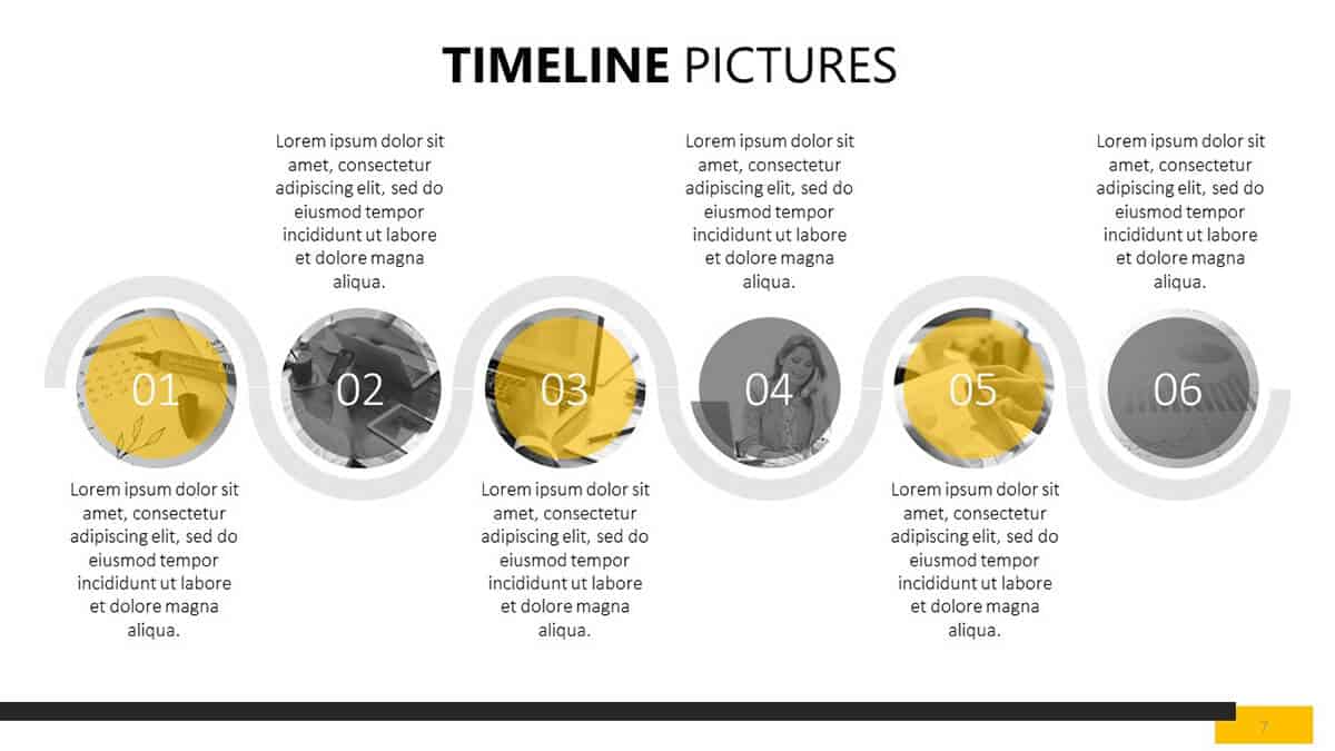 The Circle Process Slide of the Timeline Pictures Template pack