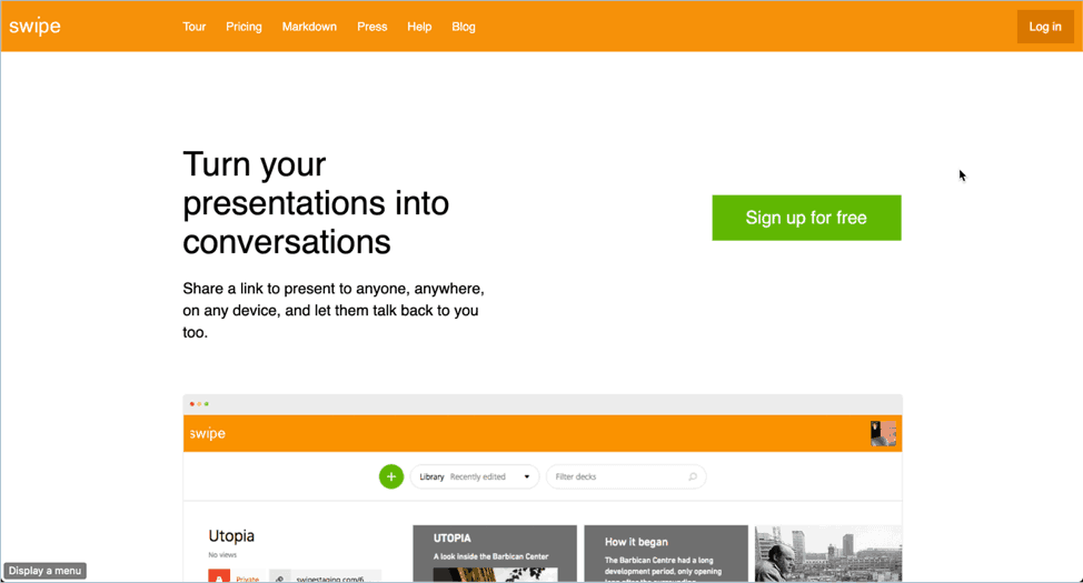 Swipe is another web-based presentation app for Mac