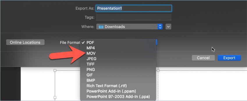 save powerpoint for mac as video