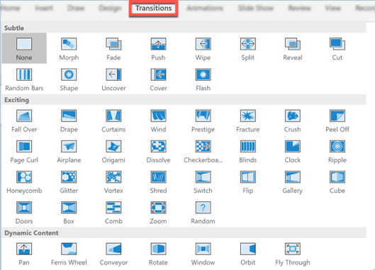 transitions in powerpoint for mac