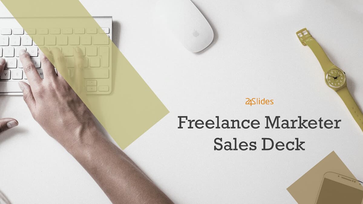 Freelance Marketer Sales Deck Template cover slide