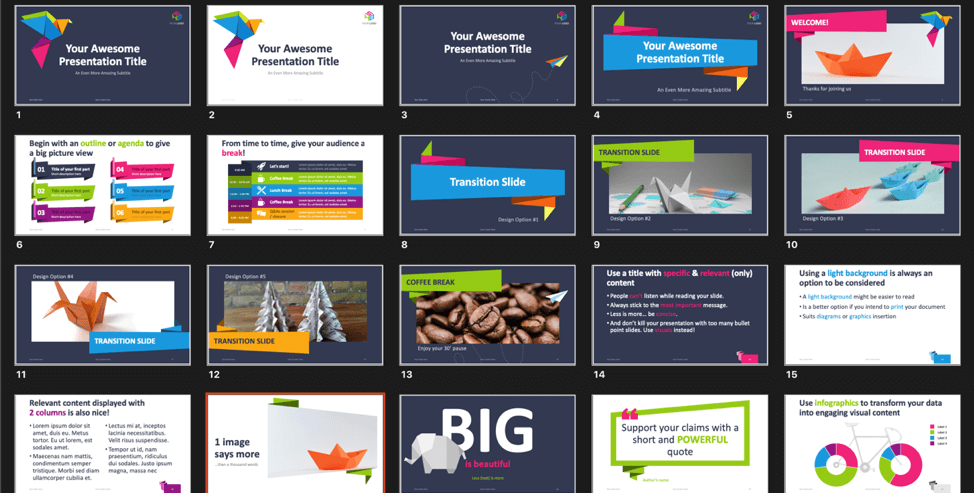 Showeet's Origami PowerPoint Template