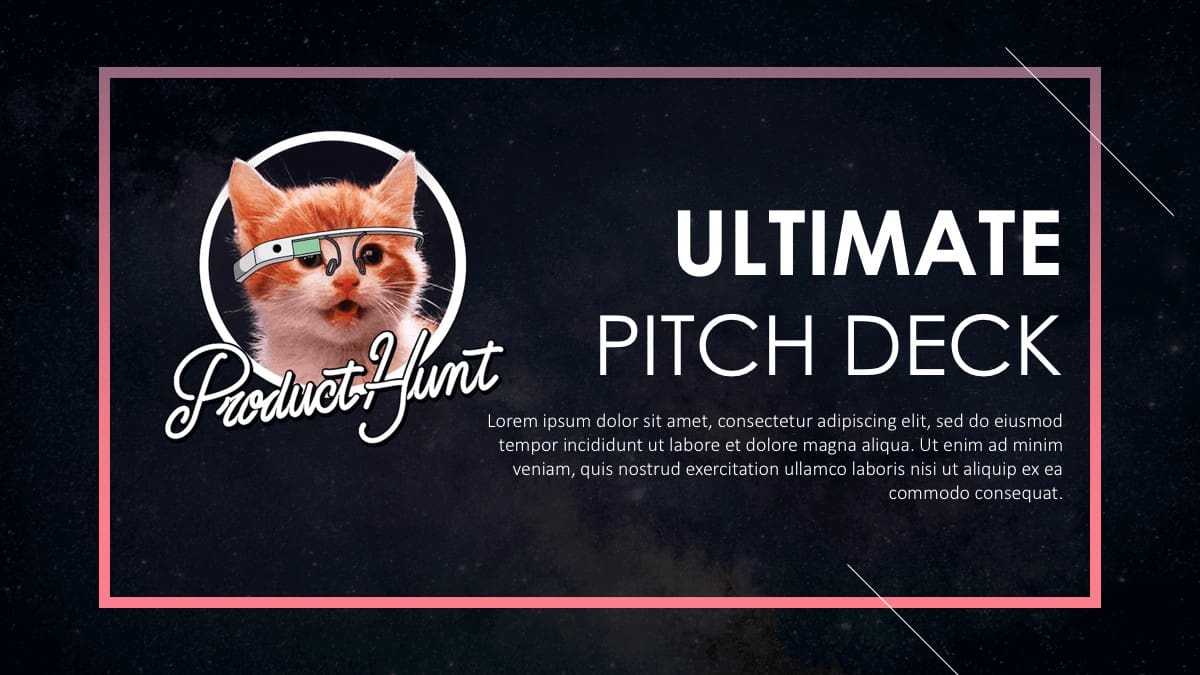 Cover slide of Product Hunt Pitch Deck Template