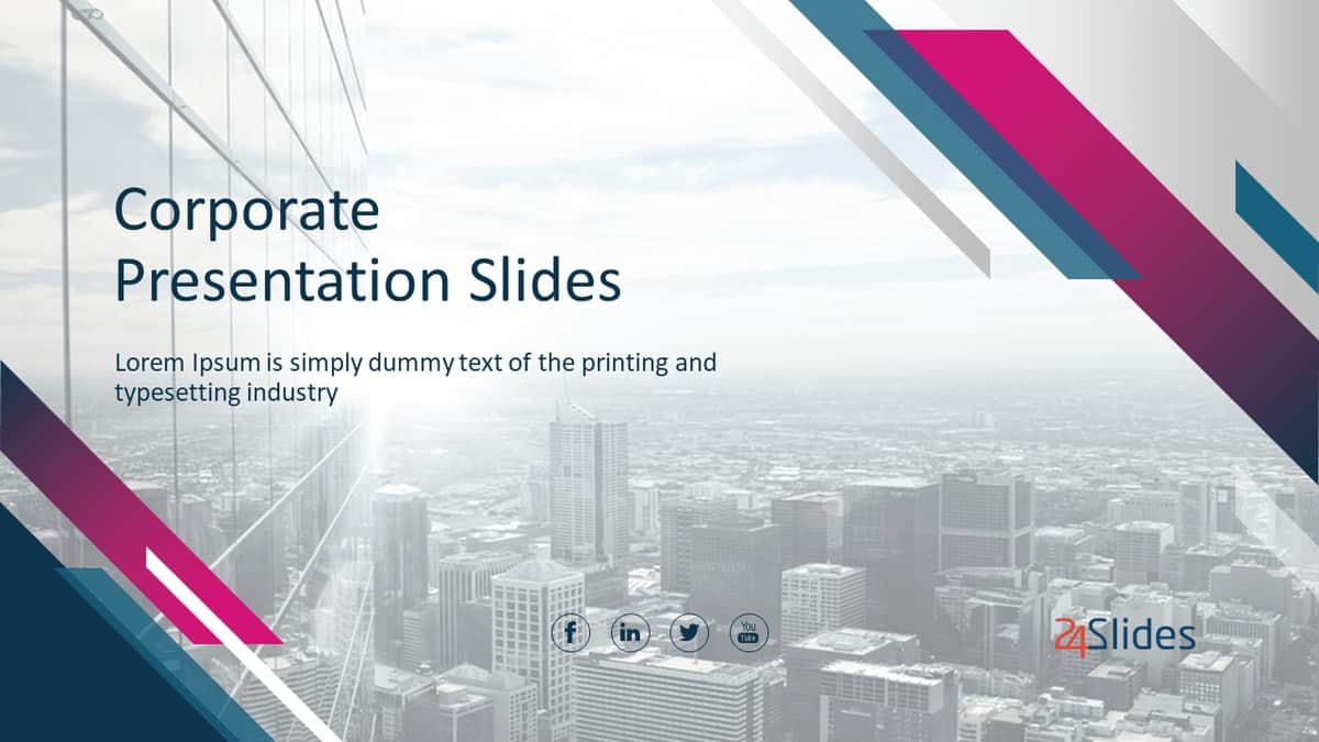 Cover slide of Corporate PowerPoint Template Pack from 24Slides