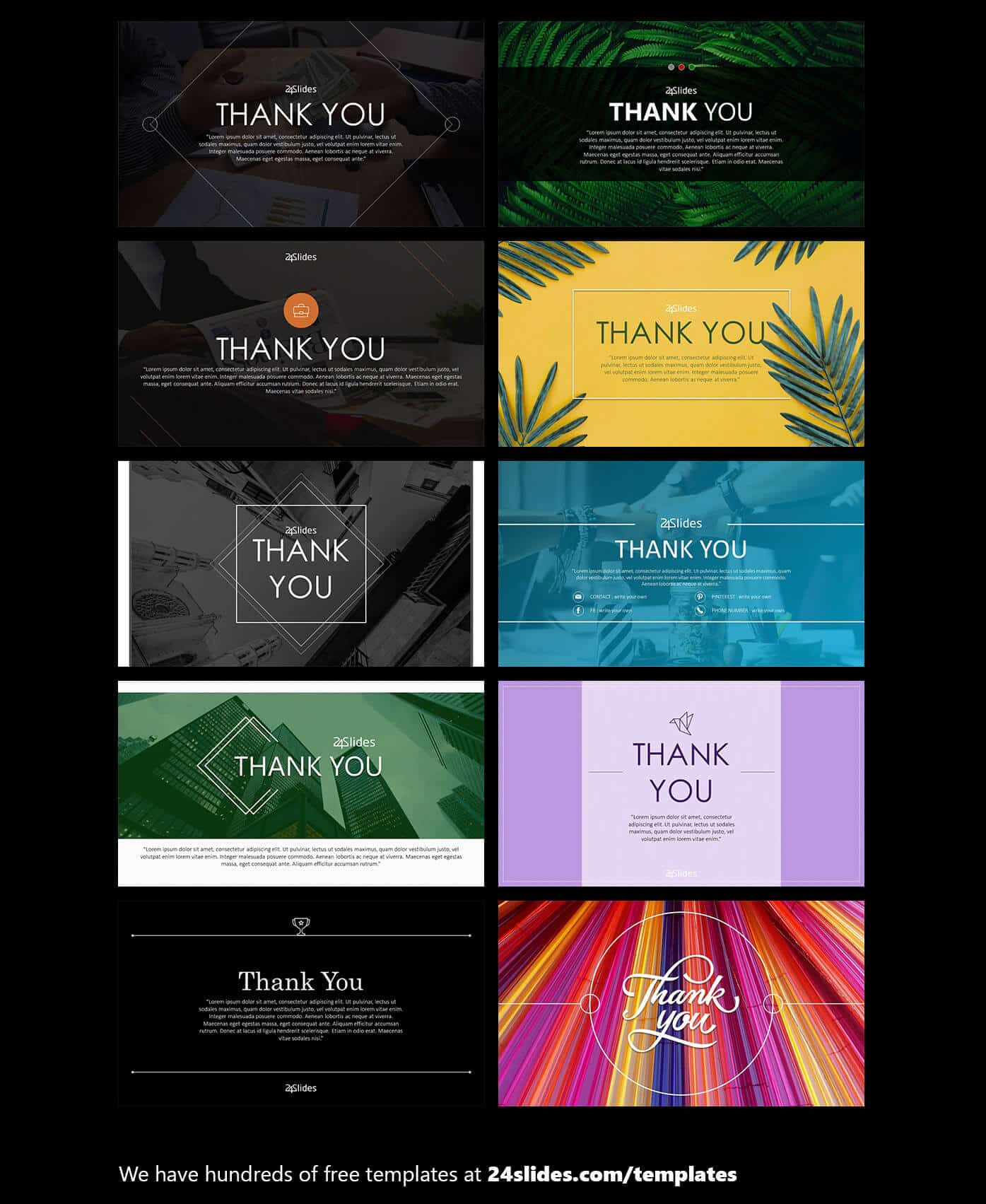 24Slides.com's Thank You Slides PowerPoint Template Pack