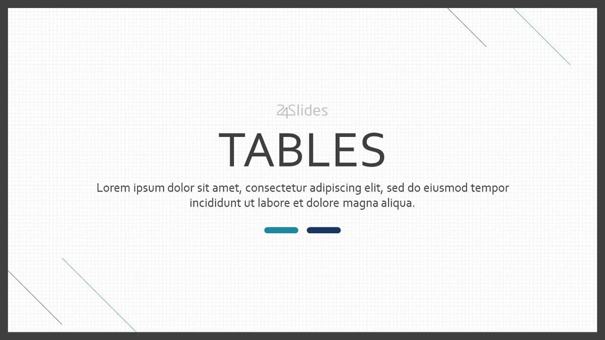 Tables PowerPoint Template cover slide