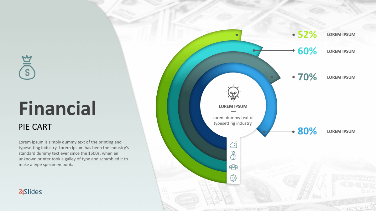 Financial Pie Graphs PowerPoint Templates cover slide