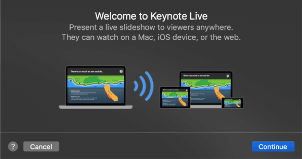 Welcome to Keynote Live screenshot