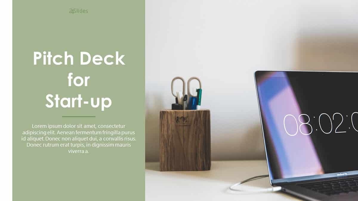 Start-up Pitch Deck PowerPoint Template cover slide