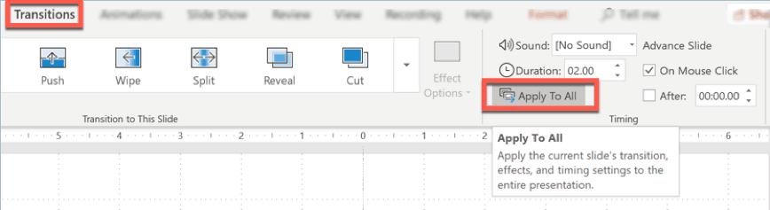 How to Apply Transition to All Slides in a PowerPoint Presentation