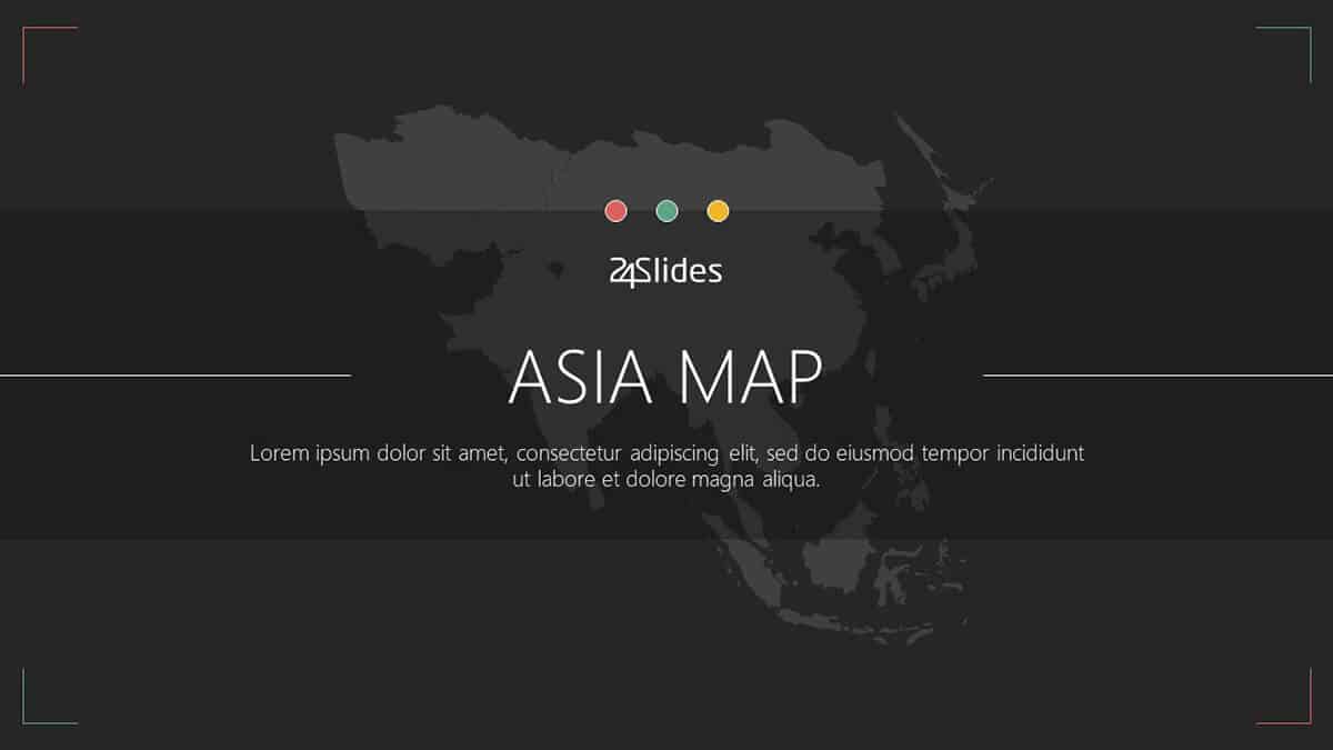 Asia Map PowerPoint Template cover slide