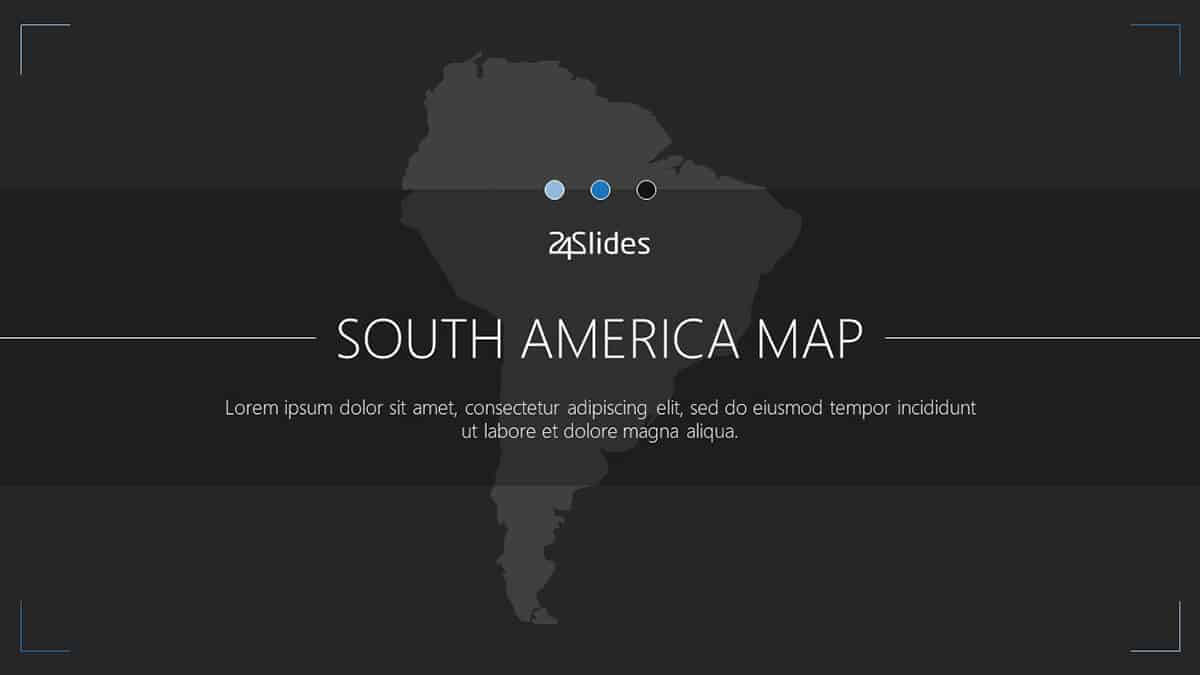 South America Map PowerPoint Template cover slide