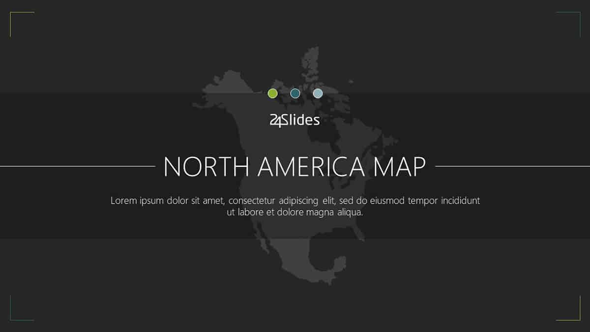 North American Map PowerPoint Template cover slide
