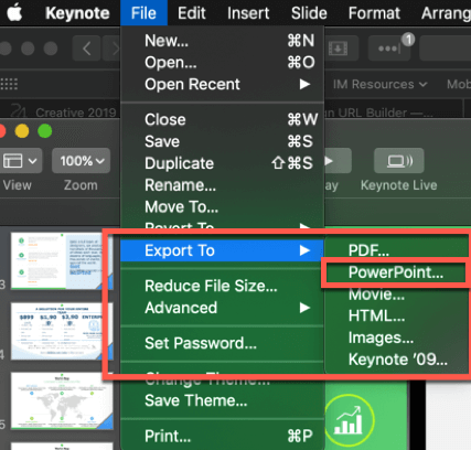 export keynote to powerpoint