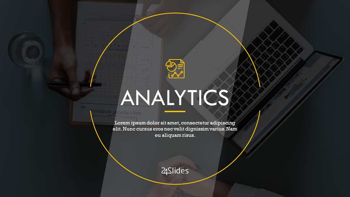 Cover slide of Analytics PowerPoint Template