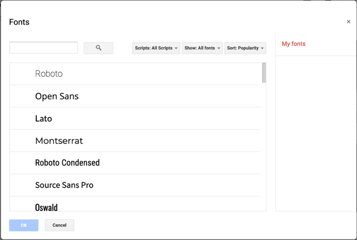 Hundreds of free Google Fonts available for your Google Slides presentation