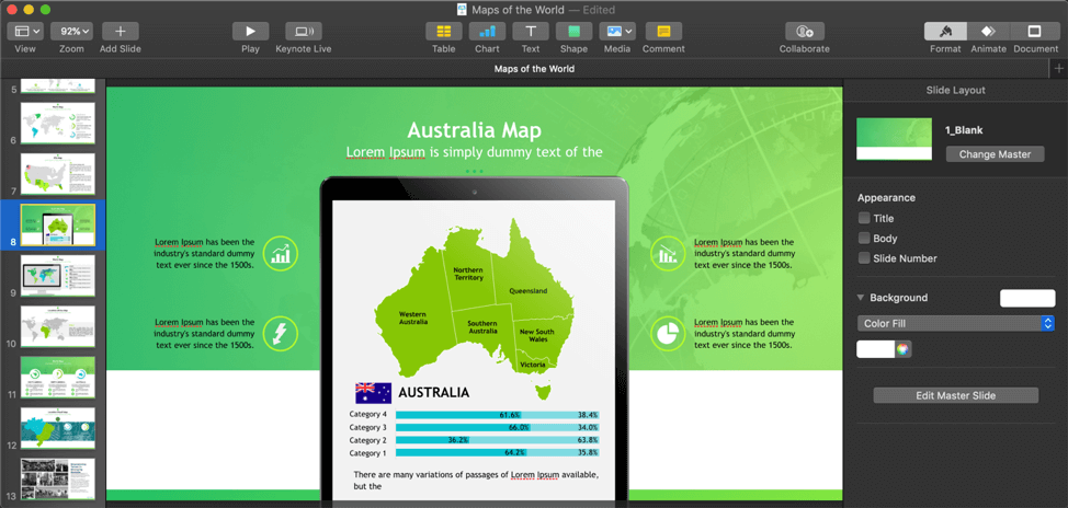 An example of a PowerPoint slide with no errors in Keynote