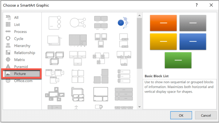 Picture SmartArt graphics in PowerPoint