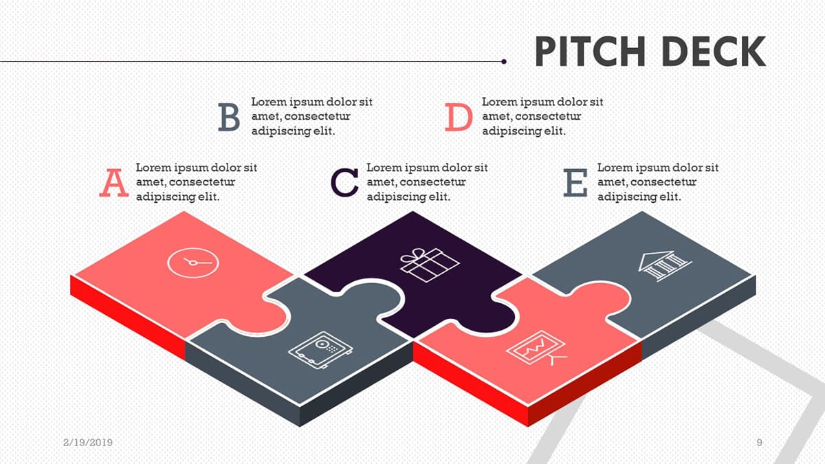 Puzzle pieces slide of Playful Pitch Deck PowerPoint Template