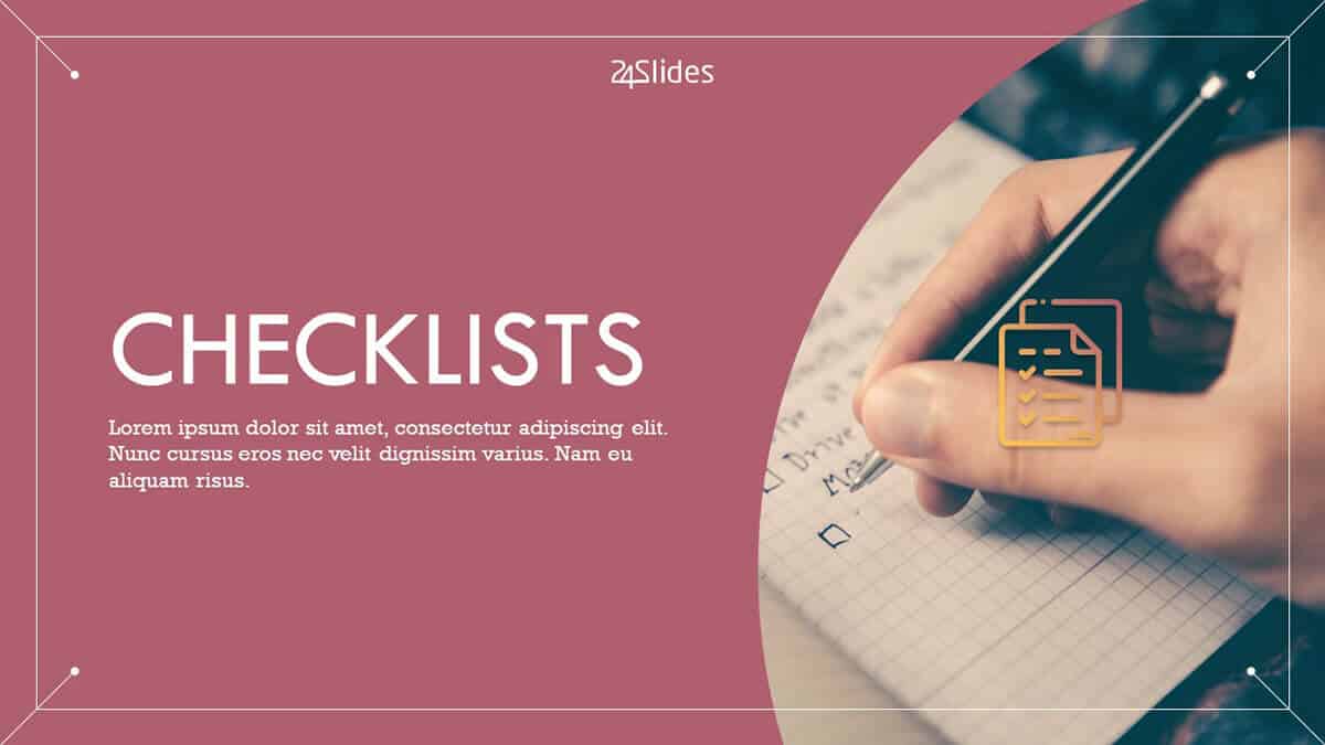 Cover slide of Corporate Checklist PowerPoint Template