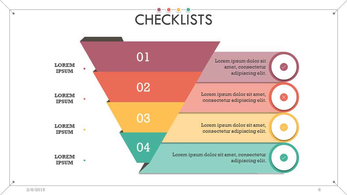 Pyramid checklist slide of Corporate Checklist PowerPoint Template