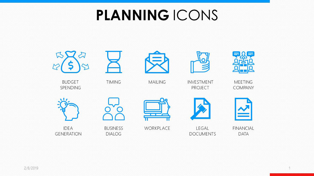 Sample planning icons slide