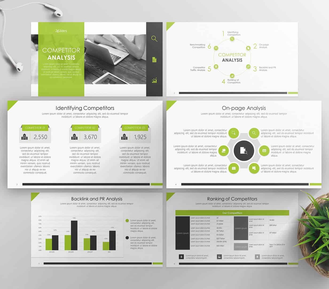 Top 20 Free Templates For Corporate And Business Presentations - Competitor PowerPoint Template Pack by 24Slides