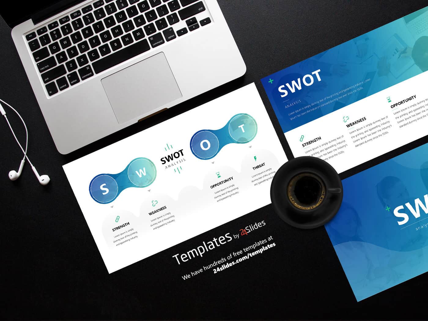 one of the top free creative PowerPoint template - the Ultimate SWOT analysis template pack