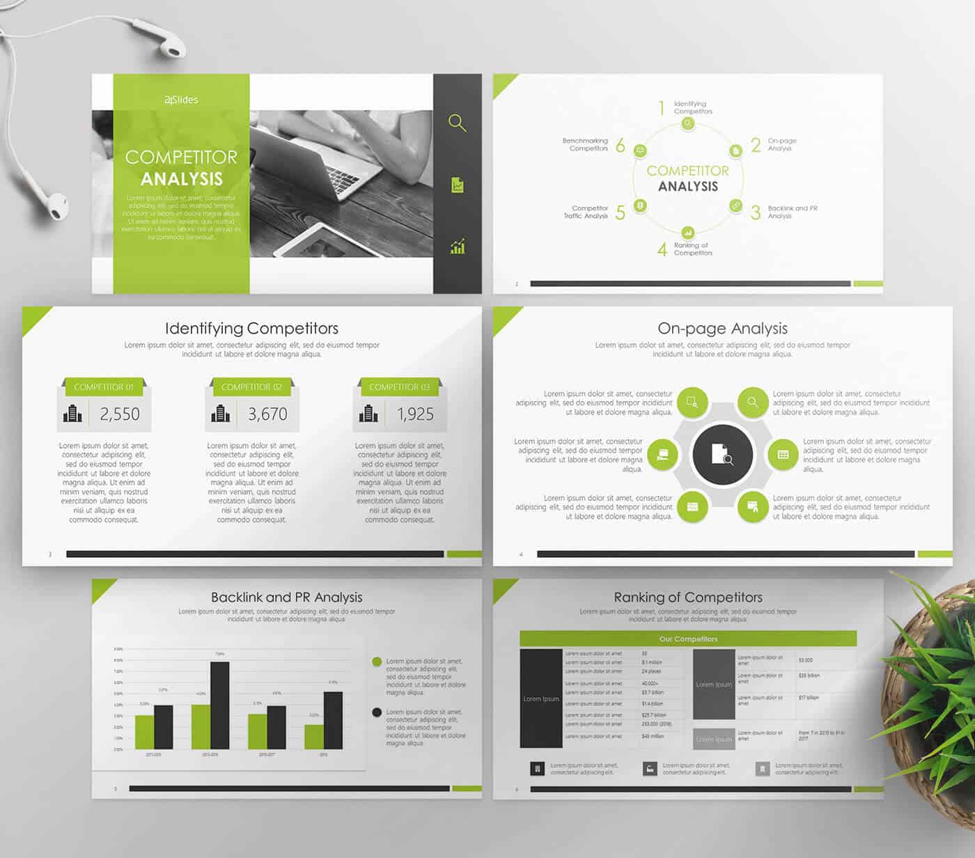 Competitor Analysis PowerPoint Template overview