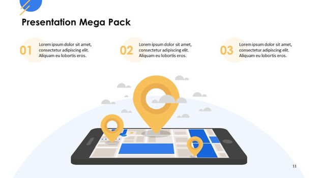 Mobile maps slide of Playful Mega Pack Slide PowerPoint Template