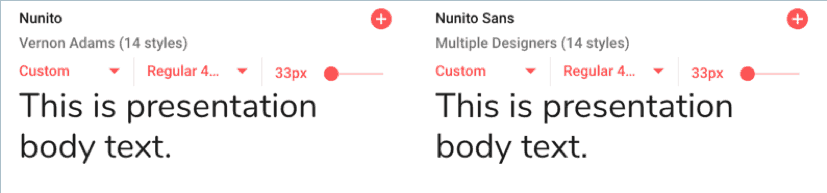 Nunito is great for presentation body text