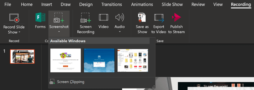 taking screenshots in powerpoint