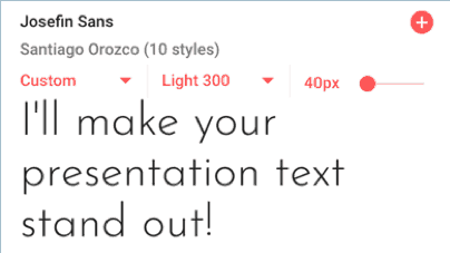 Presentation text font - check out Josefin Sans