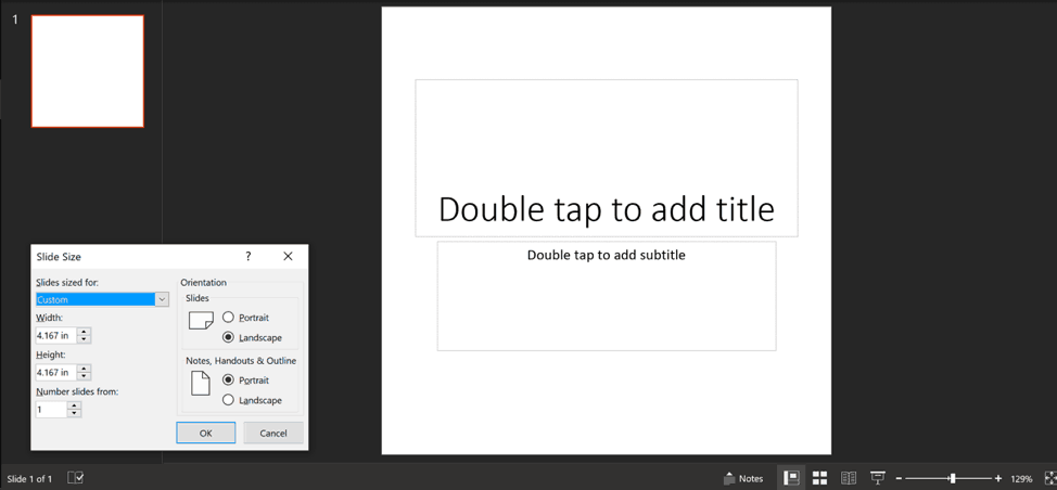 how to make custom slide size in powerpoint