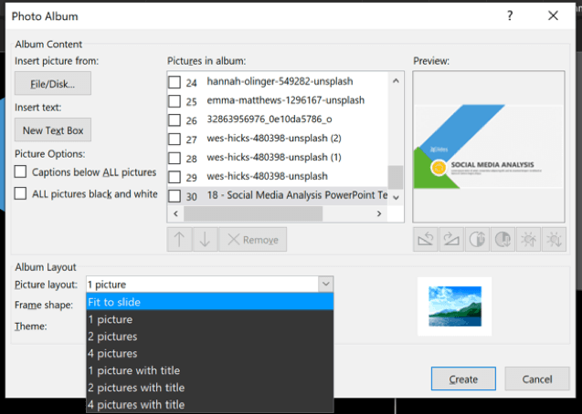 how to create photo album in powerpoint