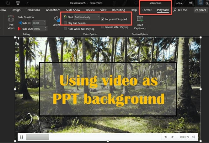 how to use video as background in powerpoint