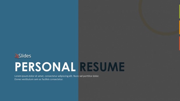 Cover slide of The Creative Personal Resume PowerPoint Template pack