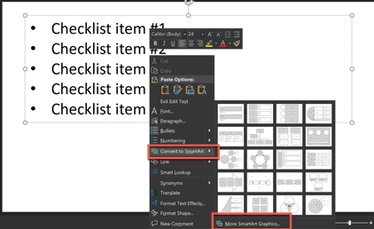 how to create checklists in powerpoint