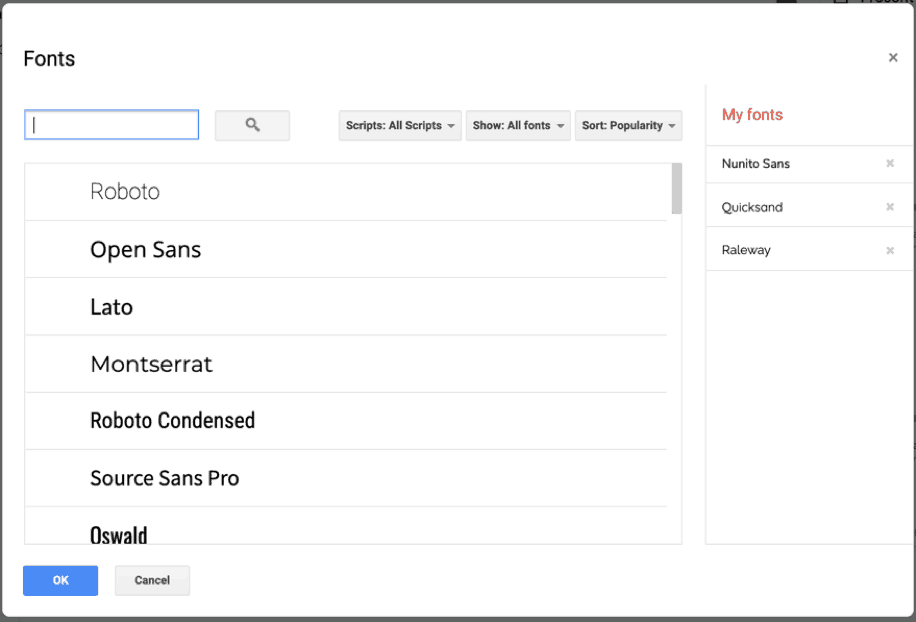 How to add new fonts in Google Slides