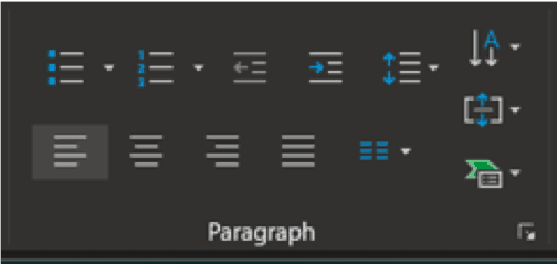 powerpoint's paragraph box menu