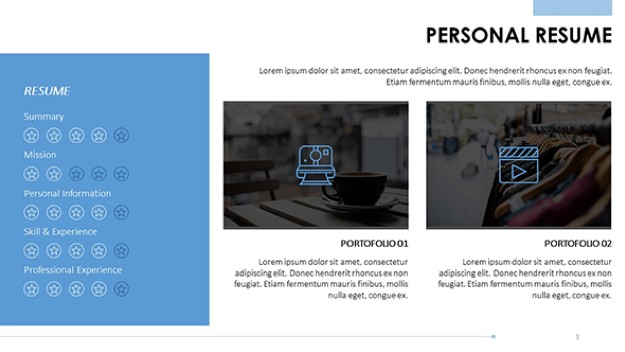 Personal Resume PowerPoint Template Pack - Personal resume portfolio slide