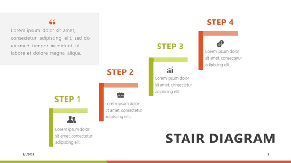 PowerPoint Template for stair diagrams
