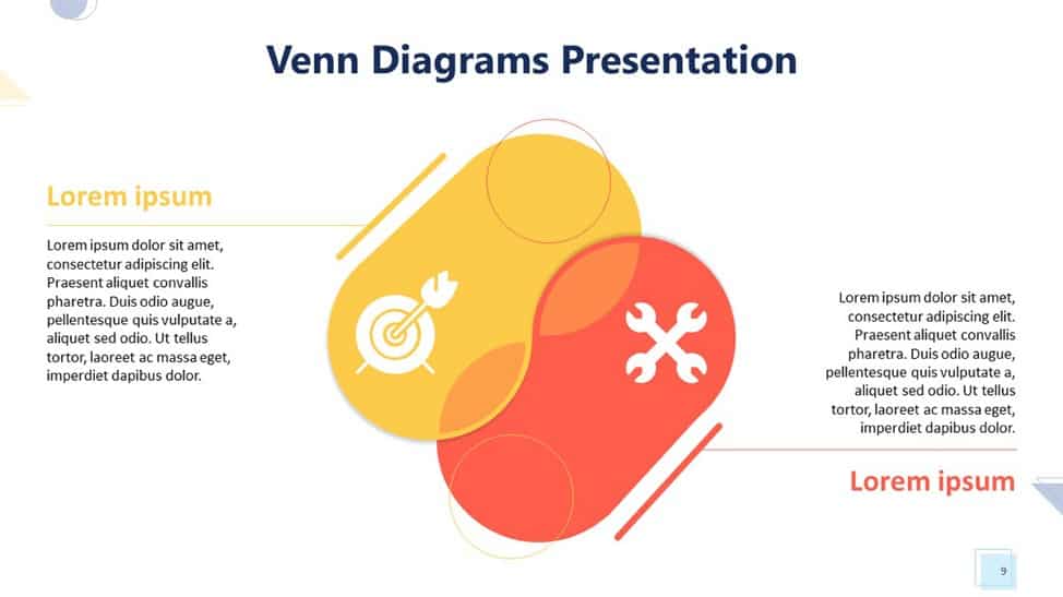 Playful Venn Diagram PowerPoint Template pack - Transition period diagram slide