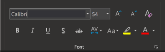 powerpoint's font box menu