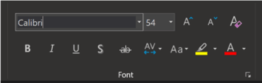 powerpoint's font box menu