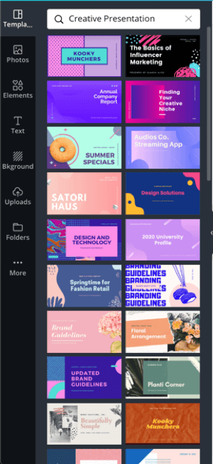 Canva's creative presentation templates